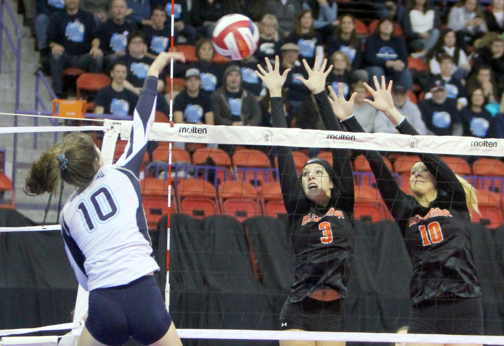 Bloomer volleyball vs McFarland 11-8-19